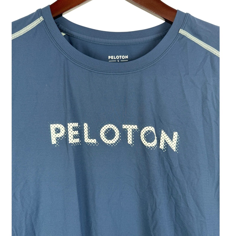 Peloton Mens Activewear T-Shirt Short Sleeve Athletic Top‎ Blue Large